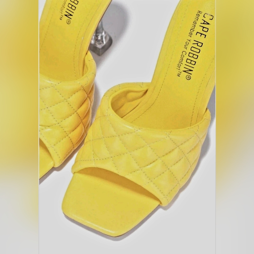 Cape Robbin Yellow Quilted Heels